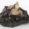 Calcite et fluorite sur sphalérite, Elmwood Mine, Tennessee, Etats-Unis Calcite et fluorite sur sphalérite, Elmwood Mine, Tennessee, Etats-Unis