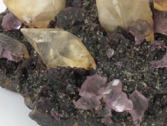 Calcite et fluorite sur sphalérite, Elmwood Mine, Tennessee, Etats-Unis (4)
