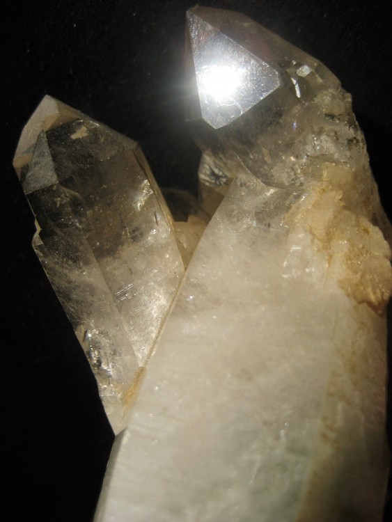 cristal de roche enfumé et Chlorite.JPG