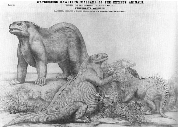13-An-Iguanodon-and-a-Hyleosaurus-by-Benjamin-Waterhouse-Hawkins-1853.png