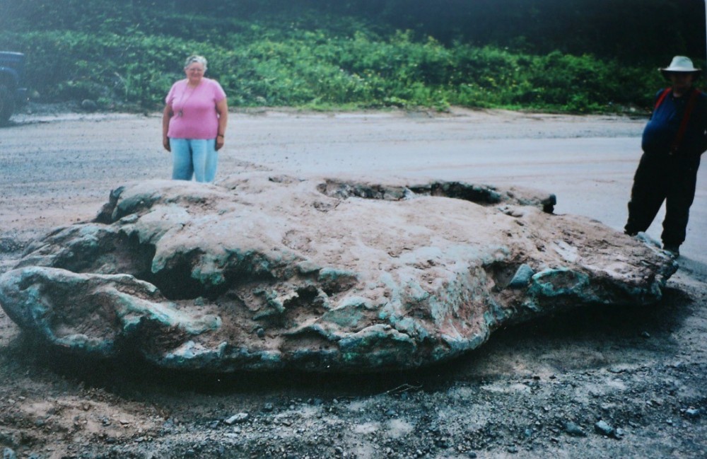 Cuivre Michigan ( USA) trouvélors du percement de la nlle route pour l'aéroport Hancock Michigan ( Fondu car pas d'acquisition pour Musée ).jpg