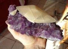 Calcite sur amethyste Bresil autre photo