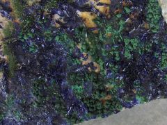 Azurite, Malachite et Olivénite (Vue rapprochée)