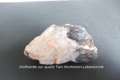 005 Wolframite Sur quartz Tarn Montredon Labessonnié