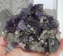 Fluorine, Calcite et Pyrite, Cave in Rock, Harding County, Illinois, USA