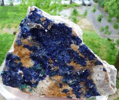 Azurite, mine de Cap Garonne, Le Pradet, Var, PACA, France.